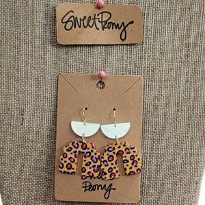 Multicolor Leopard Print Dangly Earrings